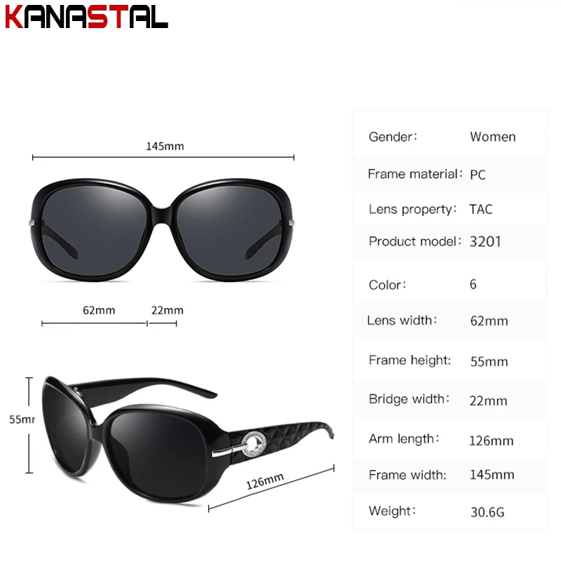 Women Polarized Sunglasses New UV400 Sun Glasses PC Eyeglasses Frame Sunscreen Beach Party Bike Travel Anti Glare Shade Eyewear