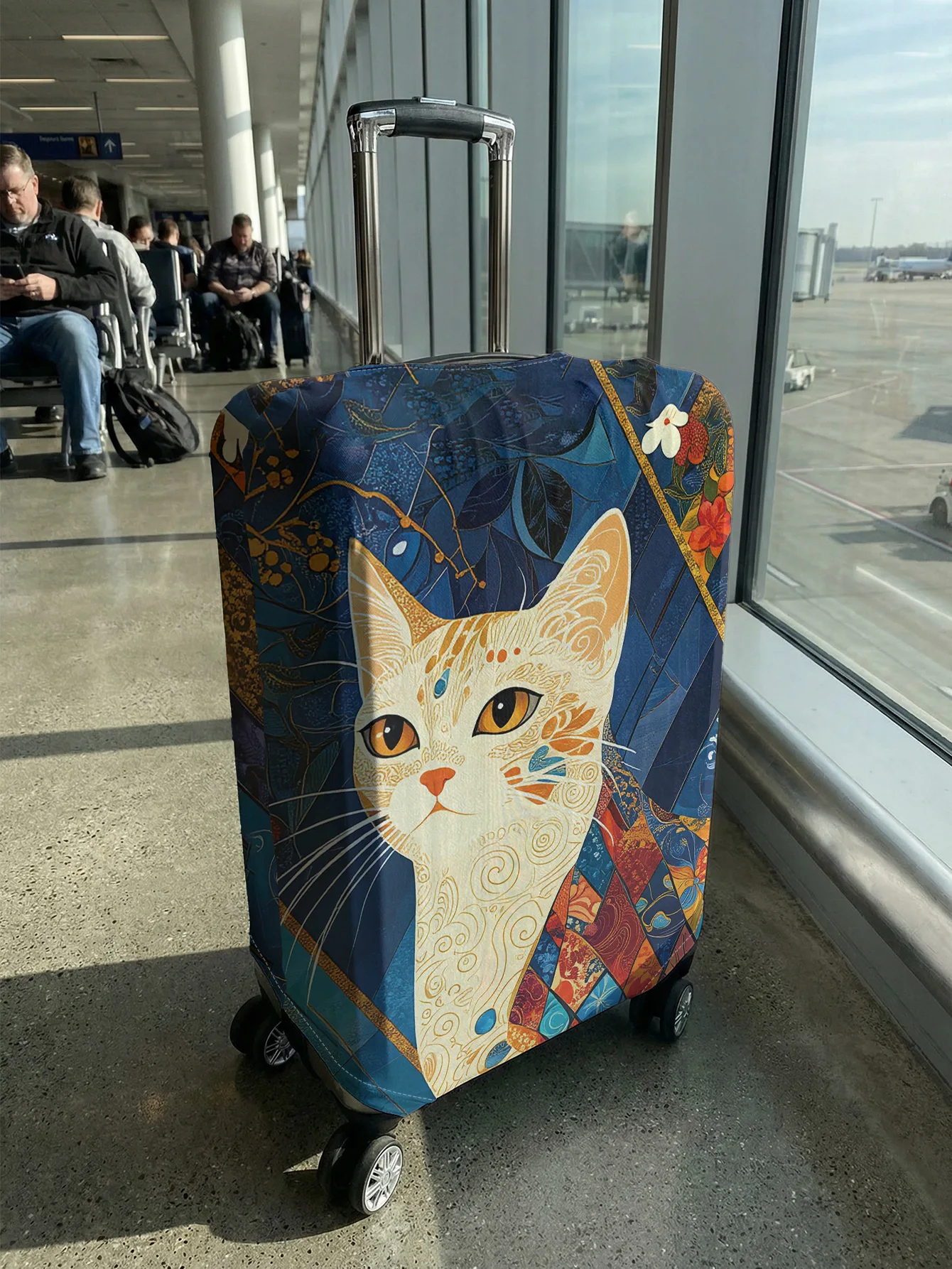 Texture Style Pattern Cat Luggage Cover, Suitable for 18-32 Inch Luggage Cover, Luggage Handle Glove, Travel Accessories