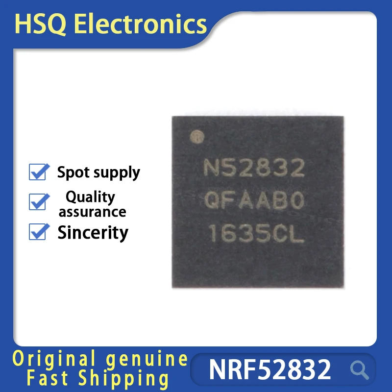 

1PCS Original genuine NRF52832-QFAA-R NRF52832 N52832 patch QFN48 2.4GHz radio frequency transceiver chip