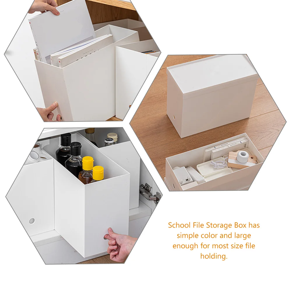

Sturdy Desktop File Organizer Box Large Storage for Office Home School Multi-Functional Document Holder Smooth Surface