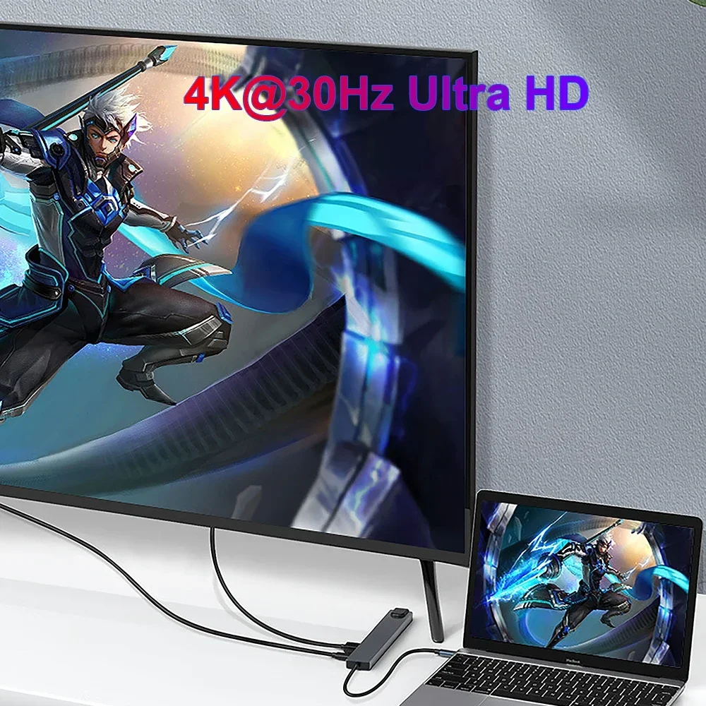 10-em-1 usb c docking station usb c hub tipo c para 4k hdmi adaptador usb c divisor pd/rj45/usb 3.0 5gbps/sd/tf para portátil macbook