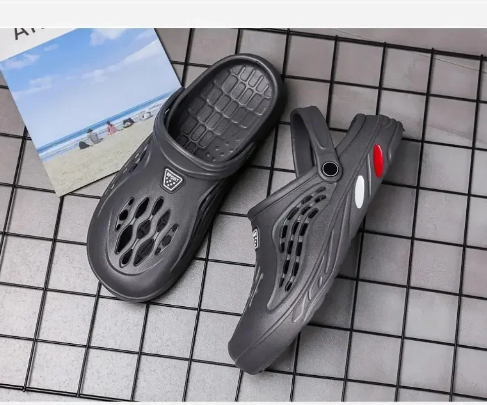 Outdoor-Sandalen für Damen und Herren, Sommer-Clogs, EVA-Hausschuhe, Übergröße 47, 48, 49, Herren-Gartenschuhe, Strandsandalen, atmungsaktive Clogs – Detail 14