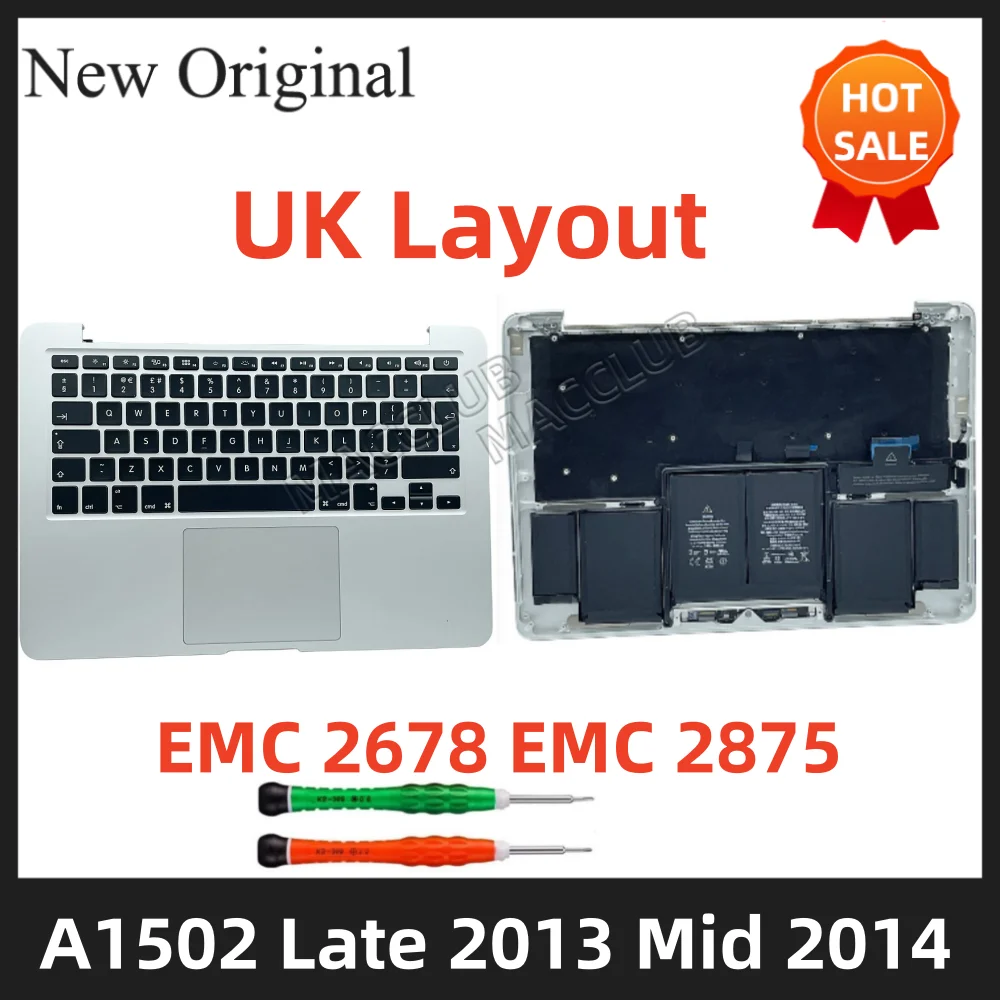 

A1502 keyboard with topcase for Macbook Pro 13" Retina A1502 Late 2013 Mid 2014 EMC 2678 EMC 2875 battery keyboard trackpad