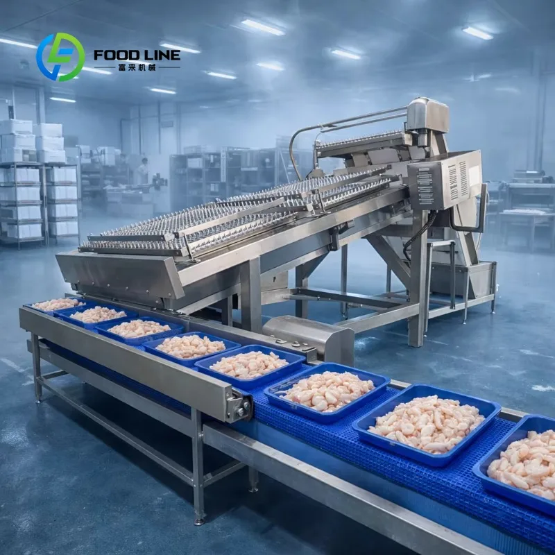 Custom Penaeus Prawn Processing Machine High Shelling Rate Shrimp Dehead Peel Meat Separator Equipment