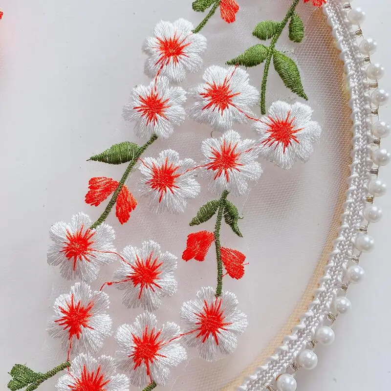 4 Teile/los Farbe Paar Blume Grün Blatt Patch Hochzeit Kleid Organza Spitze Trim DIY Schal Schleier Bühne Kleidung Applique Schmücken – Detail 21