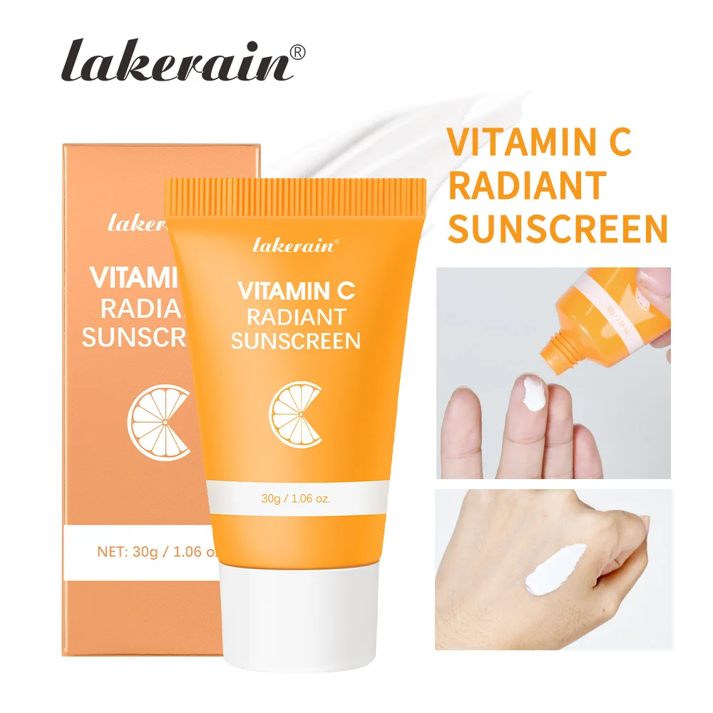 Lakerain Vitamin C Sunscreen Even Skin Tone SPF50+ Long Lasting Sun Protection Effect Deep Nourishment VC Radiant Sunscreen