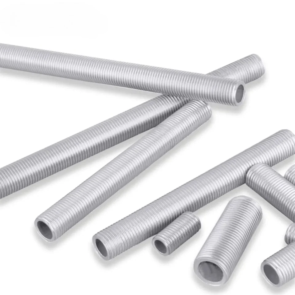 5Pcs Galvanized Straight Pipe Hollow Screw M6 M8 M10 M12 M14 M16 Thread Pipe Full Thread Screw Rod Pendant Lamp Threading Rod