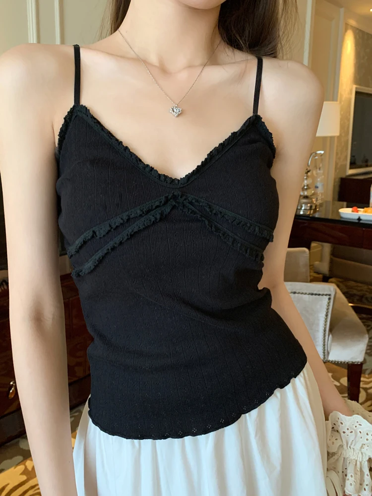 8colors korean style camisole women Cross Floral V neck tank top female summer 2024 sleeveless crop tops womens (X3335)