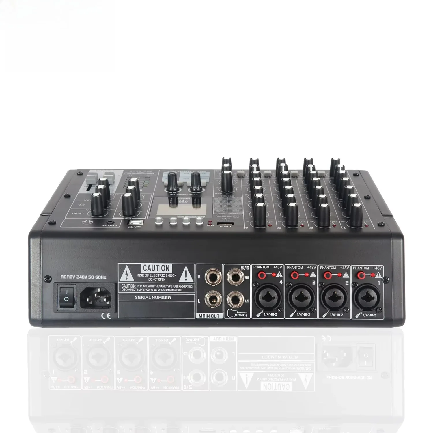 

GAX-SK6 6-channel Professional Audio 24 Kinds Of Digital Effects With Feedback Suppression Recording Karaoke Song Mixer