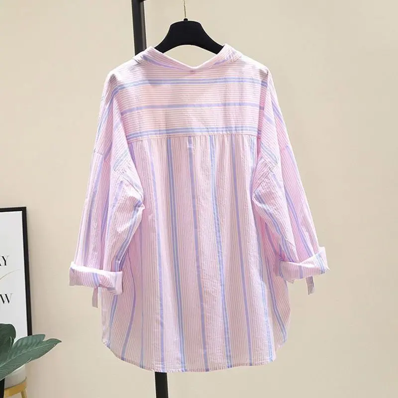 Striped Shirt Jacket Shirts Blouses Women Clothing Blouses for Women Fashion 2023 Thin Shirt Spring/Summer Top Womens Tops