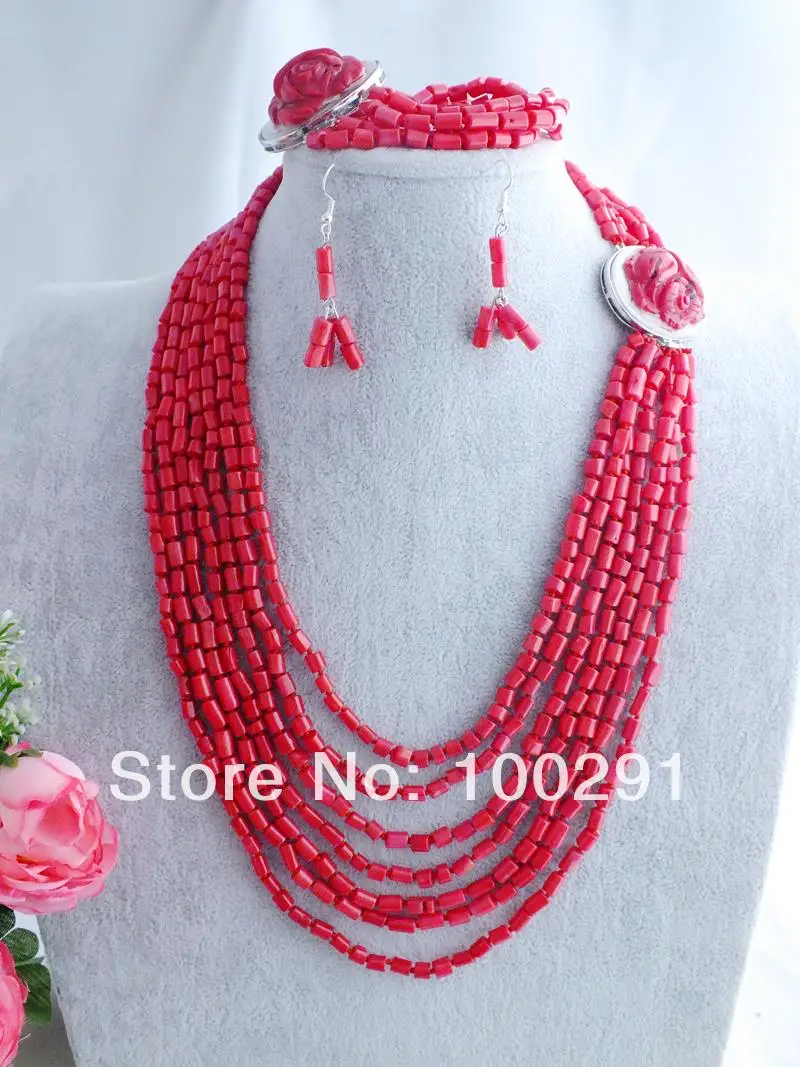 

Fashion Coral Jewelry Set Charming Red African Jewelry Set High Quality