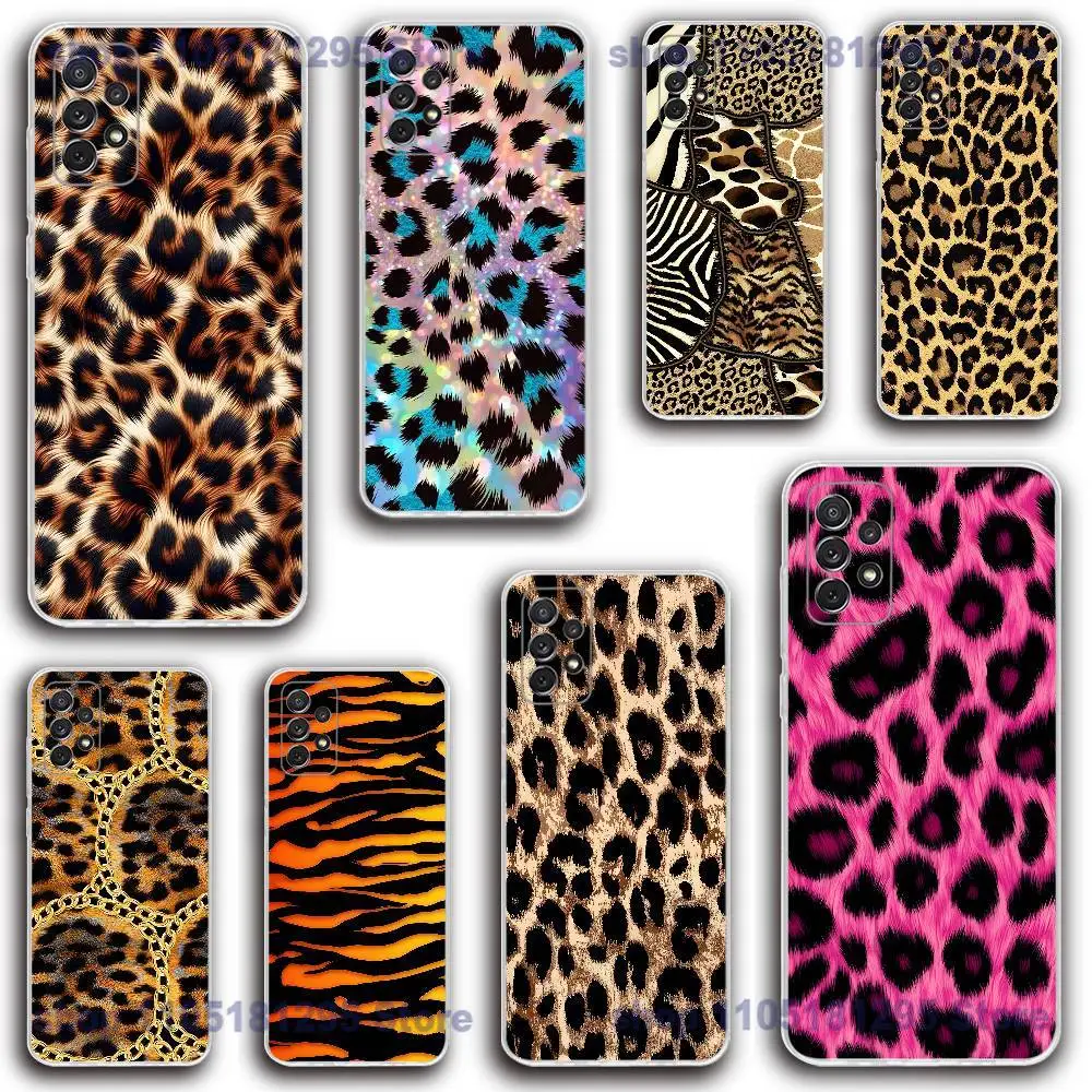 

Classic Creative Leopard Print Phone Case Silicone For Samsung S30,23,21,22,20 FE lite,S10,9,PIus Note20ultra Soft Transparent