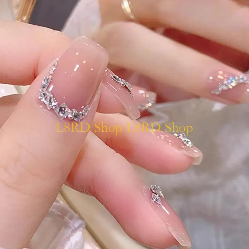 L8rd 50x pregos forma irregular Charms Crystal Rhinestones Diy Nails Decoração