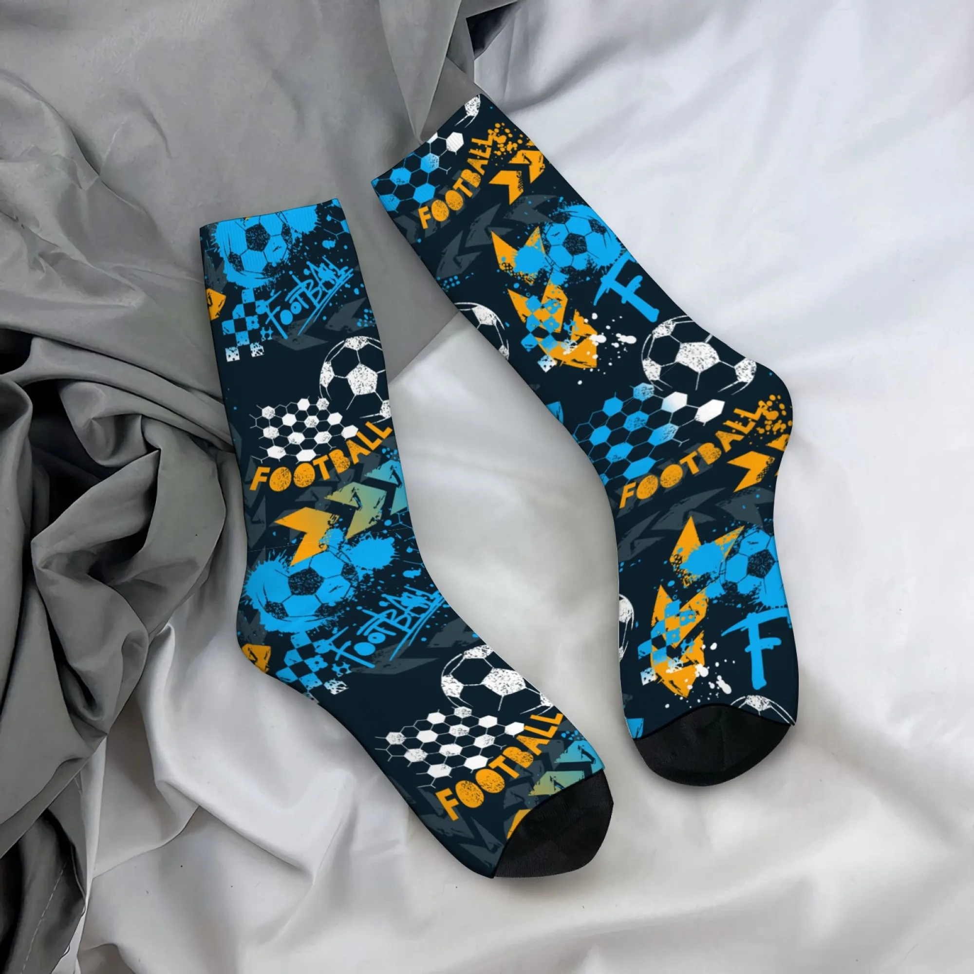 

Soccer Match Graffiti Men's Socks Gift Comfortable Breathable Outdoor Casual Fashion Sports Socks Novelty Funny Happy Crew Socks