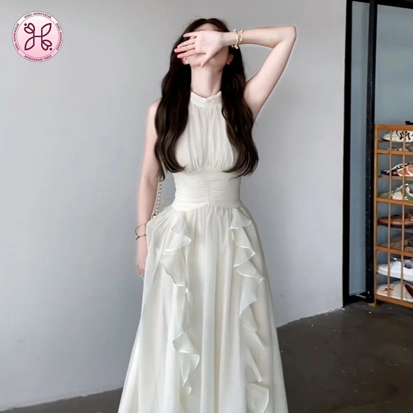 

2025 Summer White Halter Dress - Corset Waist Maxi (Women's Stunning French Inspired Gown)