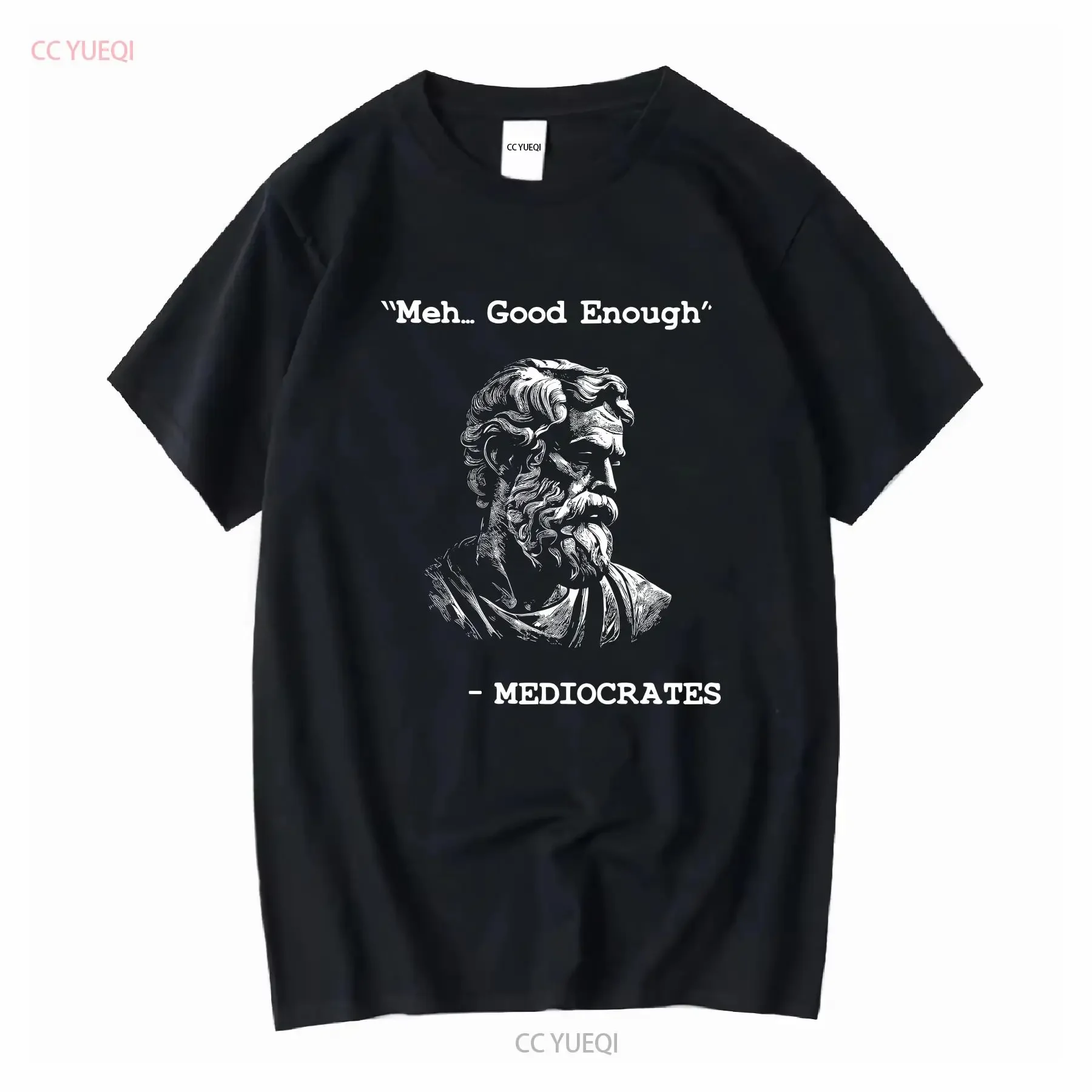 T-shirt drôle mediocrats meh bon assez humour sarcastique vintage lavé mode homme graphique légèrement streetwear