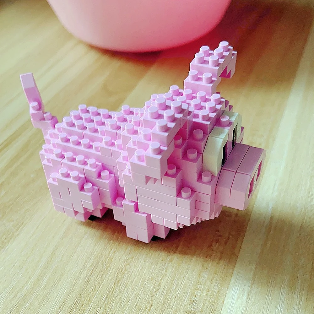 3D Tier Super Mini Rosa Schwein Panda Hamster Schnecke Montage Mikro-Bausteine Spielzeug - Einfaches Puzzle-Geschenk für Kinder, Partyzubehör – Detail 11