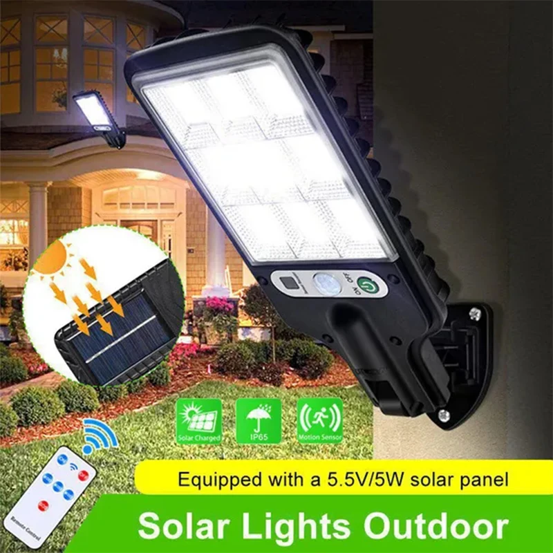 

Solar Street Lights Outdoor Solar Lamp With 3 Light Mode Waterproof Motion Sensor Security Lighting for Garden Patio Path Yard