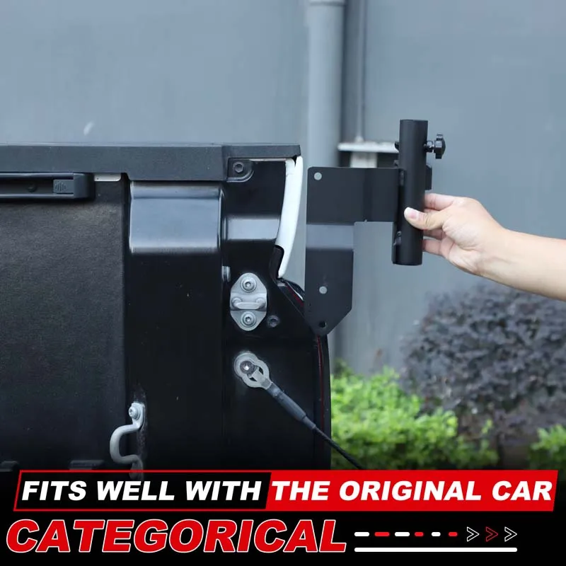 

For Toyota Tundra 2014-2025 Carbon Steel Black Car Tail Door Antenna Flagpole Bracket Trim Car Accessories