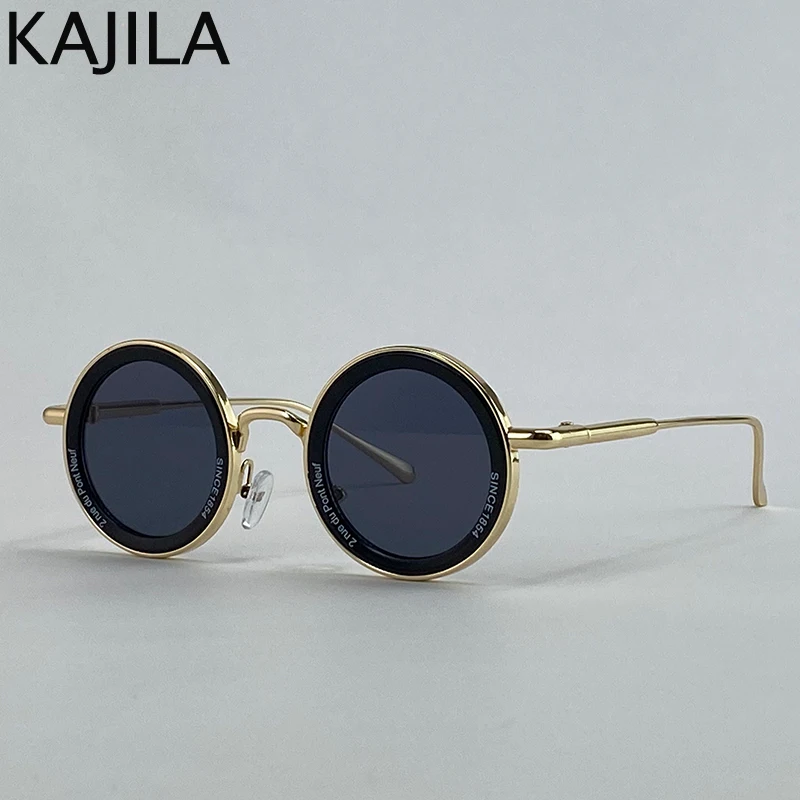 Kleine Rahmen Runde Steampunk Sonnenbrille Männer 2026 Luxus Marke Retro Punk Sonnenbrille Für Männliche Klassische Fahren Brillen UV400 – Detail 3