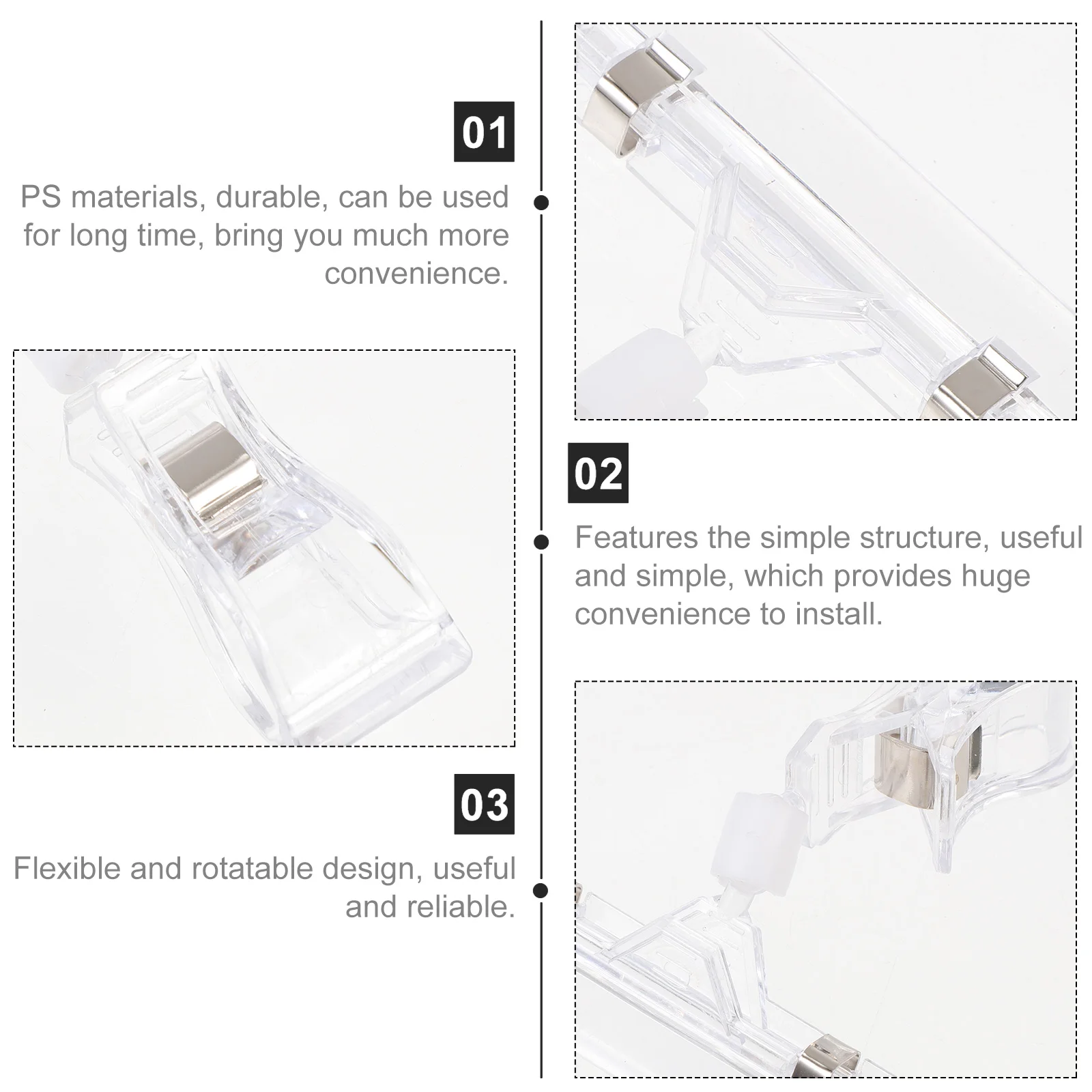 25 Stuks Prijskaarthouder Dubbel Display Label Clip Doorzichtig Bord Winkelbenodigdheden Draaibaar Plastic Draaibaar