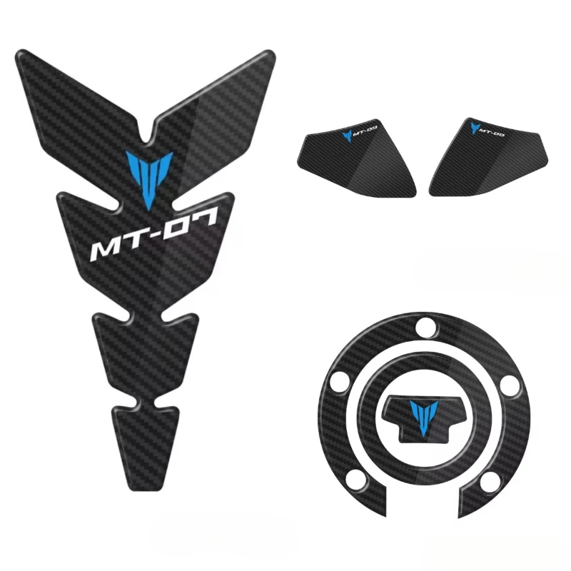 3D Carbon Fiber Motorcycle Fuel Tank Pad Cover Protector Decal Stickers For  MT09 MT-09 MT 09  MT-07 MT07 MT 07 2021-2022