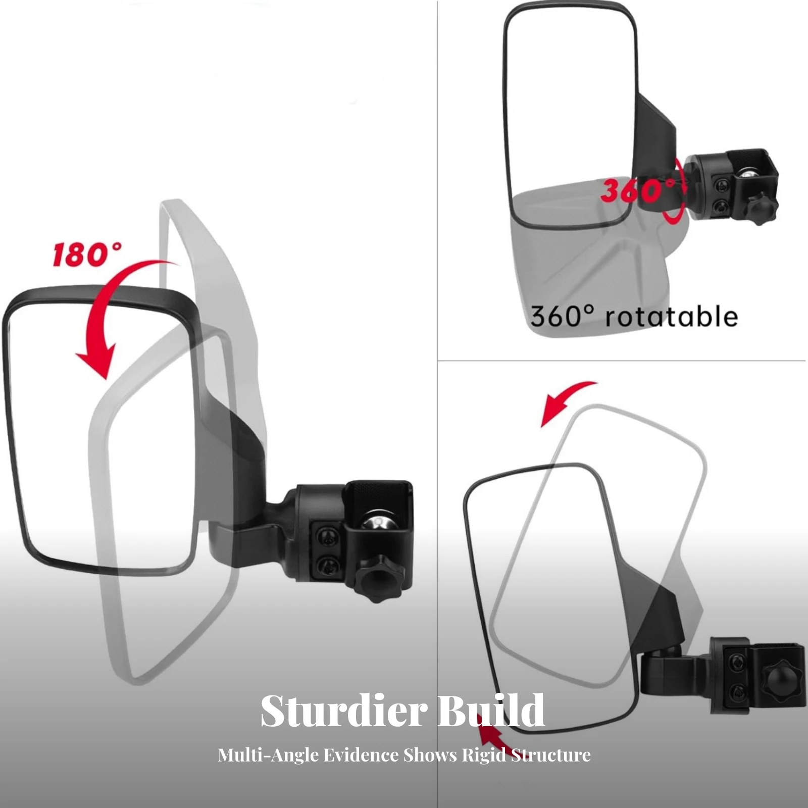Golf Cart Rear View Mirror Adjustable Golf Cart Mirror Wide-Angle Anti-Vibration for Golfers