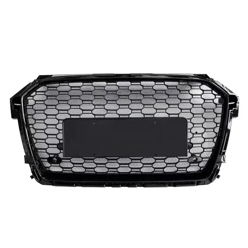 

Car RS1 Style Front Bumper Grill A1 S1 Front Gloss Black Honeycomb Grille With Quattro For Audi A1 S1 2016 2017 2018