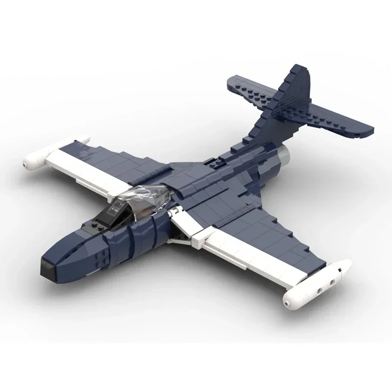 Moc Building Bricks Military Model Navy Grumman F9F Panther Fighter Technology Blocks Gifts Christmas Toys DIY Sets Assembly