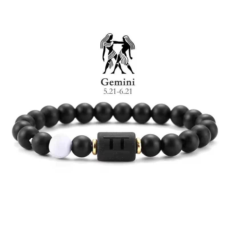 12 Zodiac Bracelets Natural Stone Cancer Virgo Leo Libra Bracelet Couples Friendship Gifts Bracelets jewelry pulsera hombre - Image 41