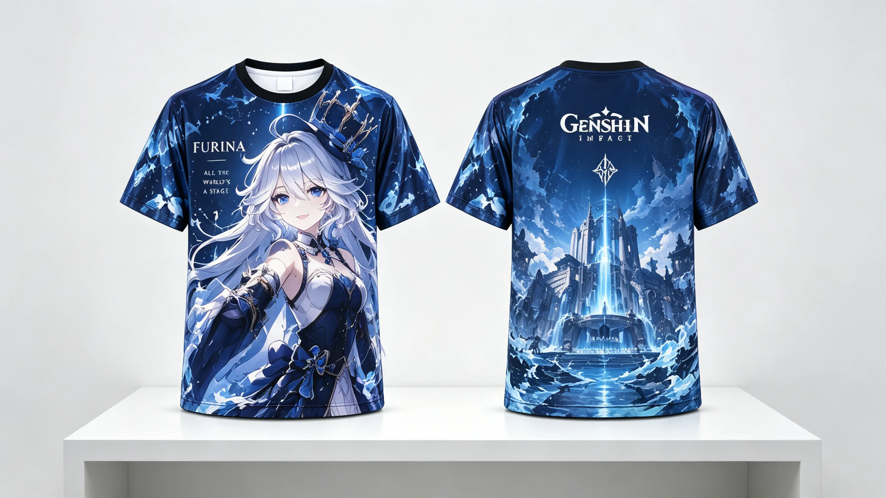 Genshin Impact 3D All Over Print T Shirt Men Women Furina Hutao Xiao Raiden Shogun Graphic Short Sleeve Anime Fans Tops