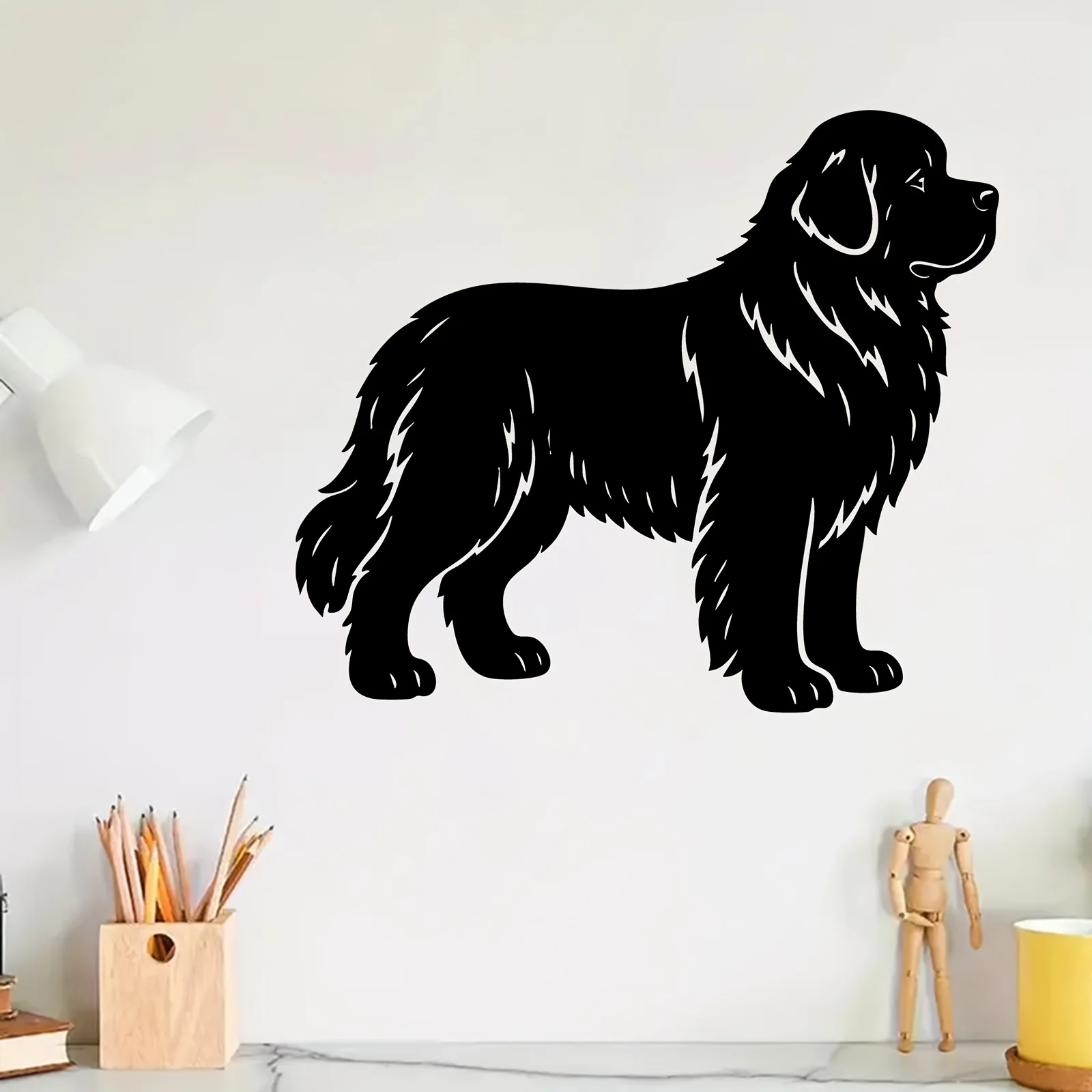 Brand Metal Wall Art Newfoundland Dog Mural Statue Rust-Resistant Decorative Pet Lover Gift Living Room Garden Fence