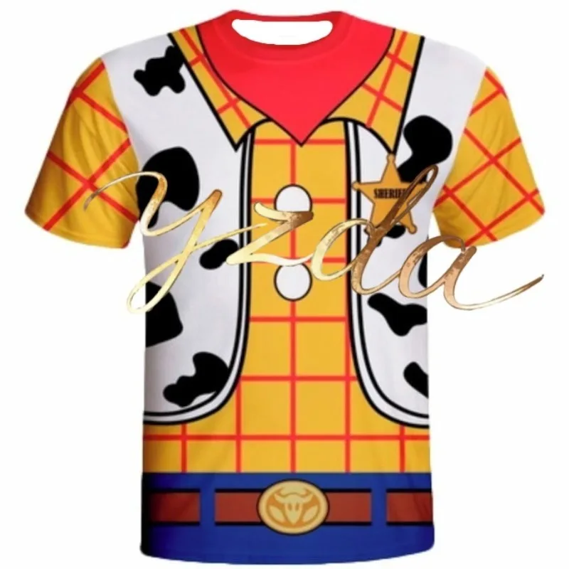 

Toy Story Woody Cartoon Anime T-shirt Men's and Women's Sports Leisure Role Playing Children Adult Quick Drying 3D Printing