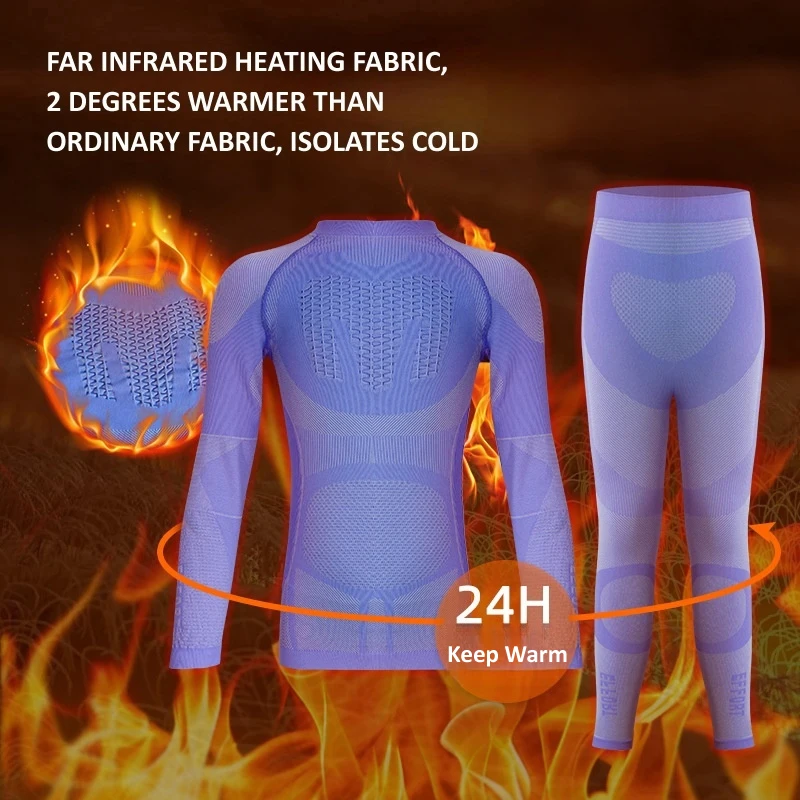 Children Winter Ski Thermal Underwear Sets Boys Girls Warm Athletic Sports Breathable Long Johns Winter Base Layer Quick Dry