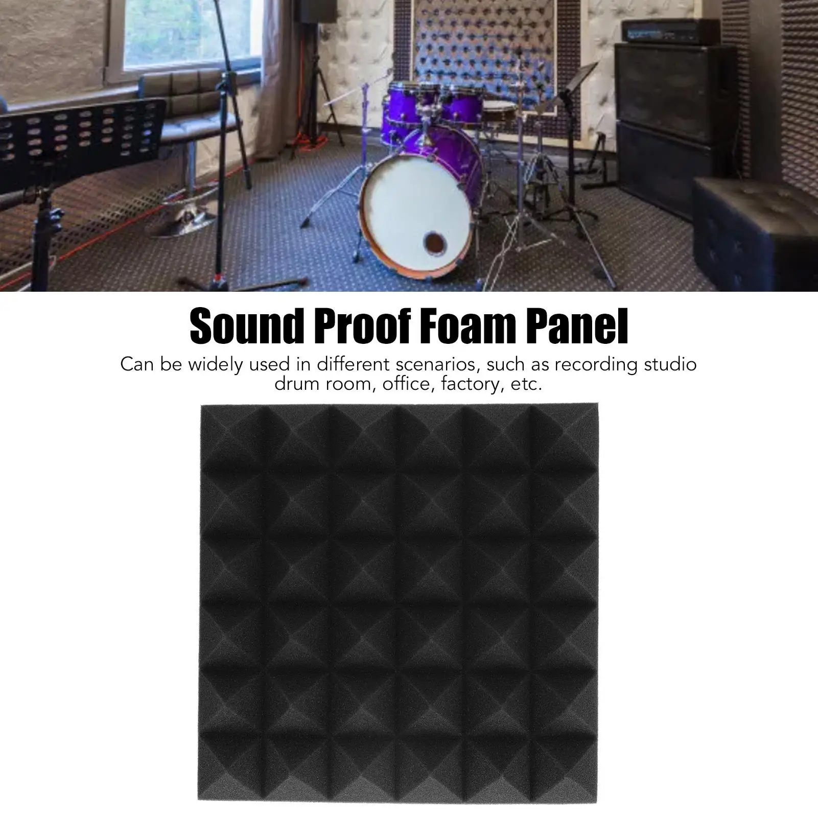 10 Pcs Pyramid Acoustic Foam Panel for Studio Sound Absorption