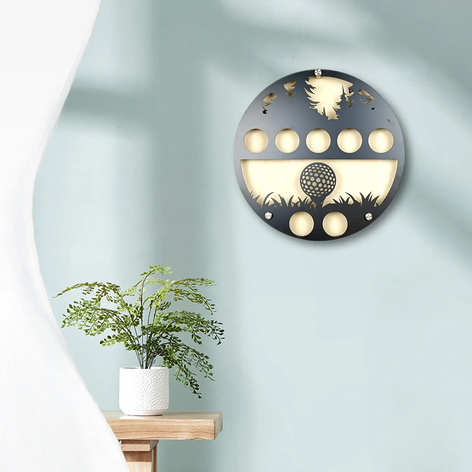 Golf Ball Display Case Golf Ball Holder Display Simple Decorative Trendy Craft 30 Cmx30 cm Iron Art Creative Metal Silhouette