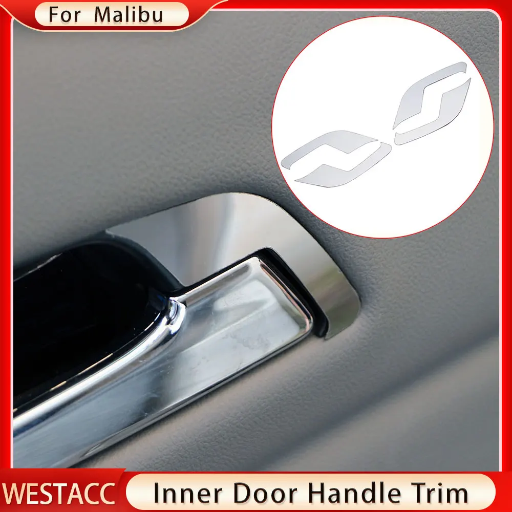 4Pcs Stainless Steel Car Inner Door Handle Cover Trim Decoration Sticker for Chevrolet Chevy Malibu Trax 2012 - 2015 Accessories