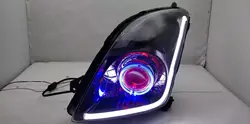 Front Headlight HeadLamp Angel demon eyes for Suzuki Swift Daytime Running Light Turn Signal With Projector lens