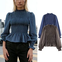 Tidalyf-Blusas nuevas para mujer, camisas de manga larga ajustadas elásticas a la moda, Tops elegantes para mujer, blusas de ocio callejero para vacaciones 2026