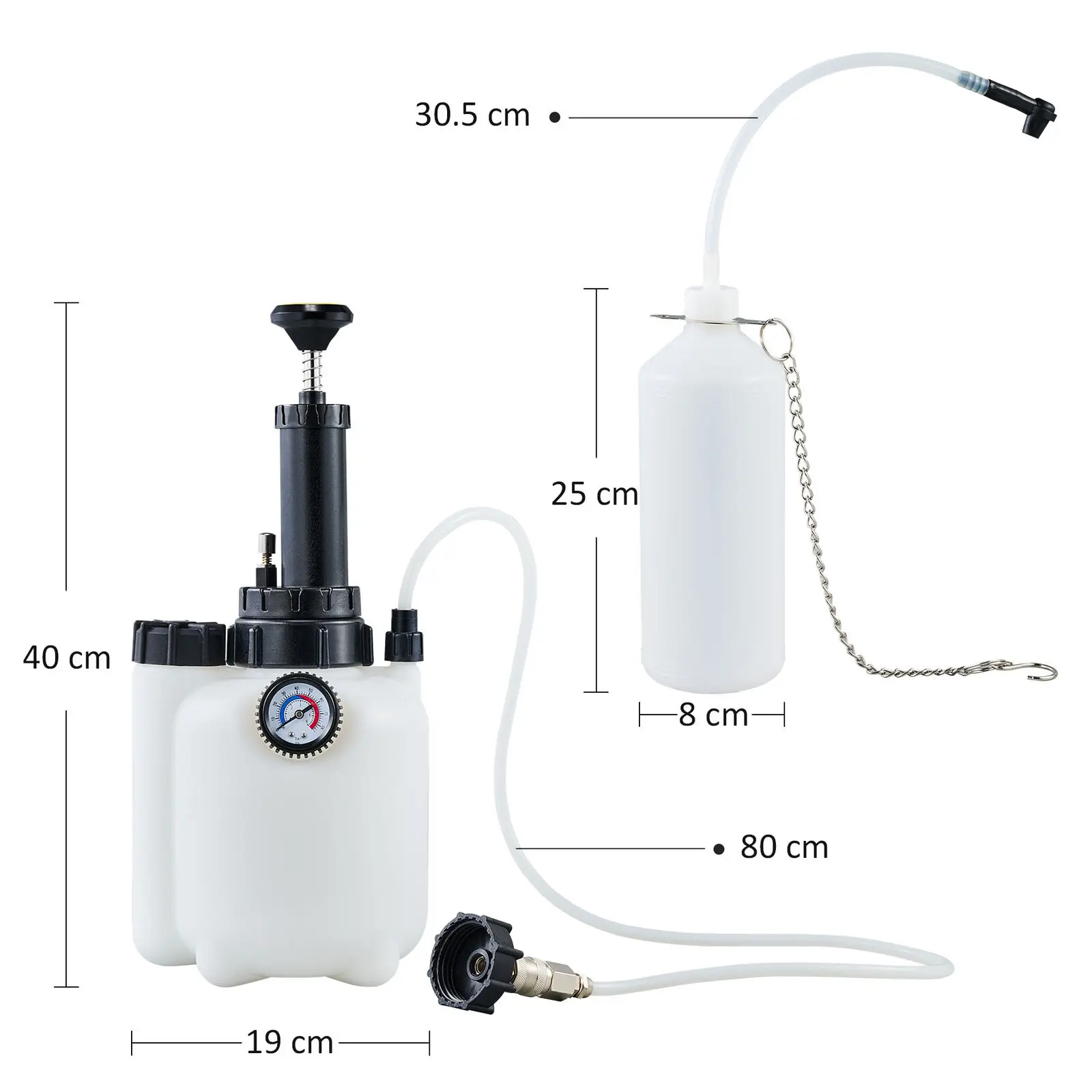 3L Manual Car Brake Bleeder Kit with 1L Oil Bottle Fluid Pressure Bleeding Hydraulic Filling Changer Vacuum Pump Refueling Tool