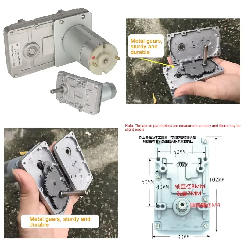RS-555 Metal Gear DC Geared Motor 12V 24V Reciprocating Mechanism with Eccentric Wheel Accessories 45-200RPM