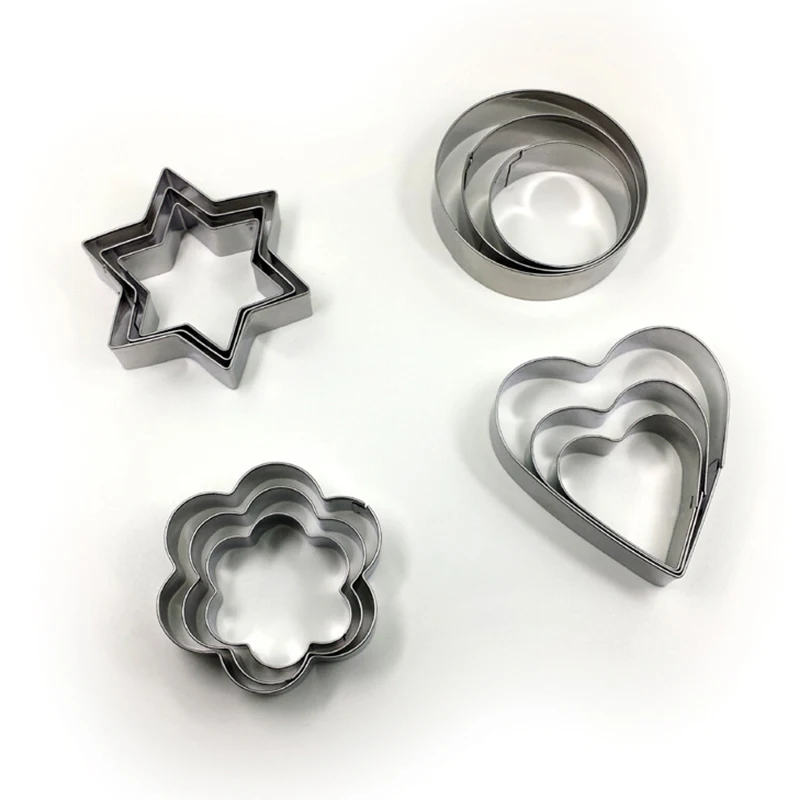 Cookie Cutters Biscuit Cutters Christmas Stainless Steel Snowflake Circle Flower Star Shaped Cookie Cutter Baking Tools