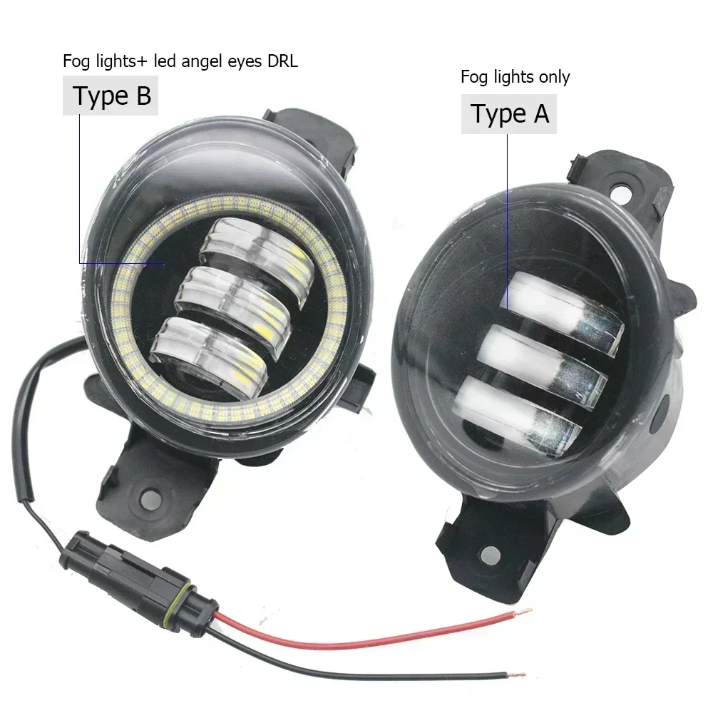 LED Fog Lights Assembly Angel Eye DRL for Renault Koleos Samsung QM5 2007-2011 Car PTF Clear Lens Daytime Running Light Driving