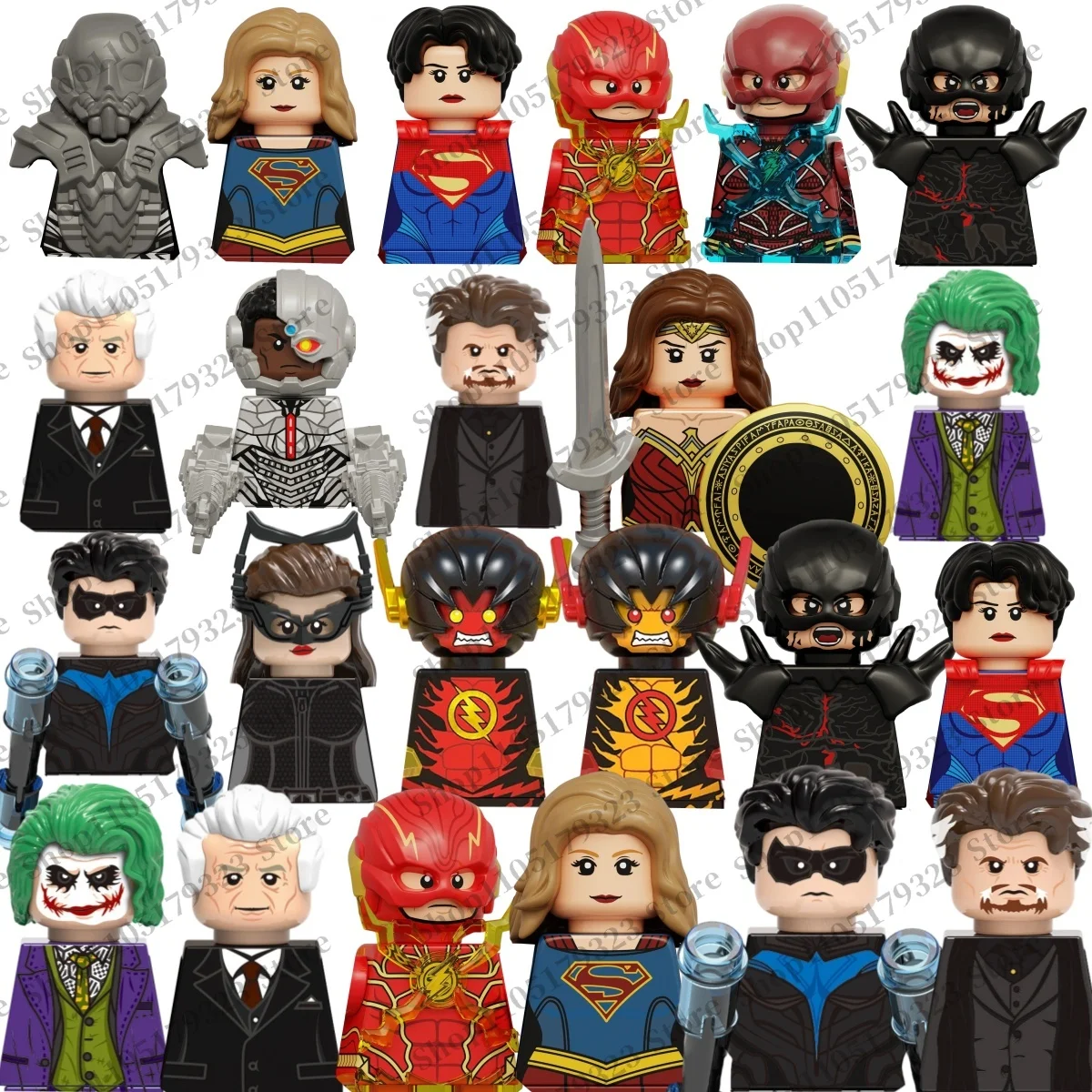 

Hot toys Superhero Supergirl cyborg Catwoman dolls building block Mini action figure building blocks children's toys gifts