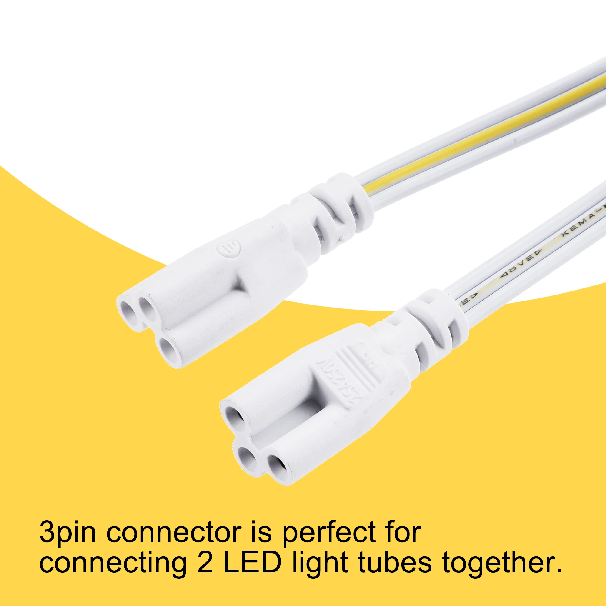 2/4Pcs T4 T5 T8 Double End 3Pin LED Tube Connector Cable Wire T4 T5 T8 Extension Cord For Integrated LED Fluorescent Light Tube