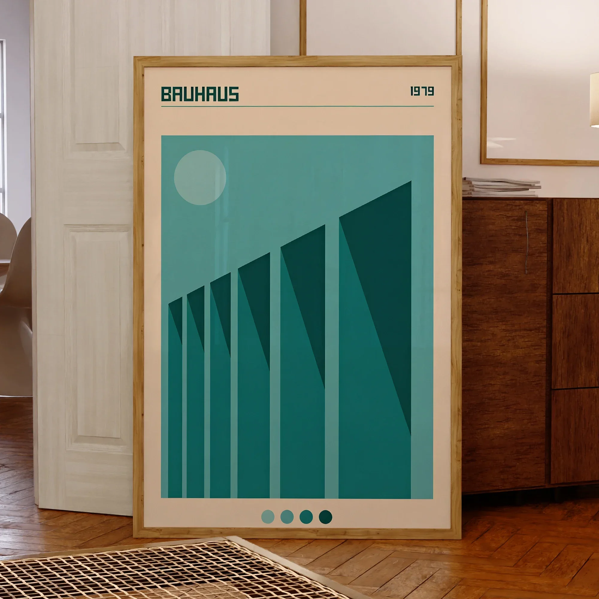 1pc frameless Canvas Painting Modern Bauhaus Light Blue With Shade Wall Art Printmaking Canvas Painting Poster Pictures Living B
