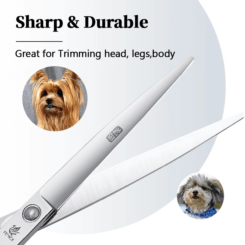 Fenice  Professional Home Pets Grooming Set 6//6.5/7/7.5 Inch Bearing Screw Straight Curved Thinning Chunker Shears for Dogs/Cat