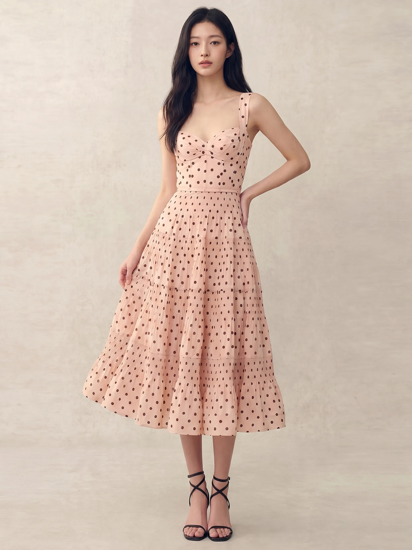 

High-End Summer Long Strapless Dress Floral Print Commute Style High Waist Skin-friendly Breathable A-line Skirt for Ladies