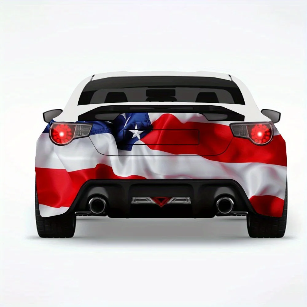 

American Flag Wave Car Sticker,Vinyl Decal for Car Rear, Waterproof Self-Adhesive Vinyl Stickers for Vehicle Tail and Bumper, De