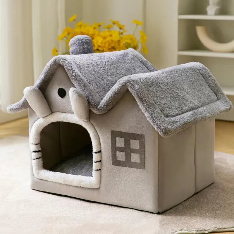 

Cat's Nest Double Roof House Type Dog's Nest Four Seasons Universal Bed Removable And Washable Pet Supplies